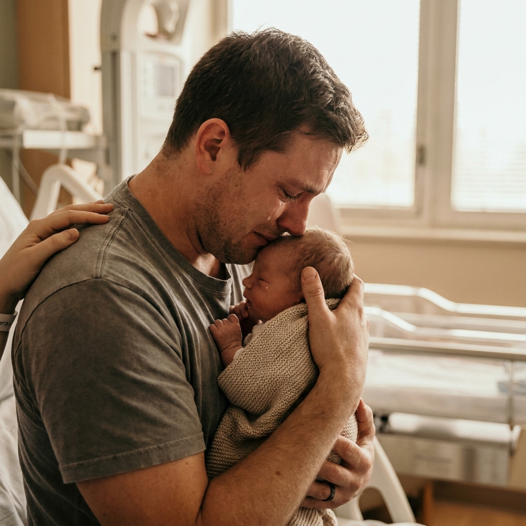 Pai e filha em momento de carinho